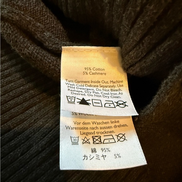 VTG Eddie Bauer Mens Size L Cotton Cashmere Cardigan Gray V Neck Button Grandpa - Picture 8 of 16